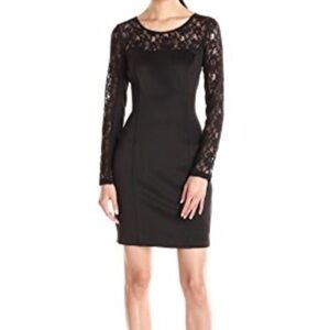 Jessica Simpson Dress Lace Black Cocktail Formal Long Sleeves LBD Size 4